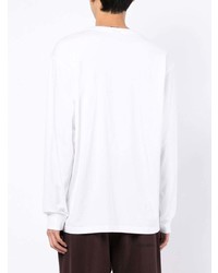 T-shirt manica lunga stampata bianca di New Balance