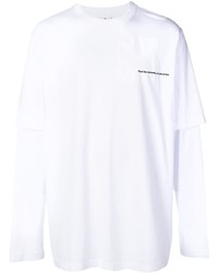 T-shirt manica lunga stampata bianca di Marcelo Burlon County of Milan