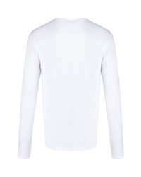 T-shirt manica lunga stampata bianca di Versace