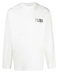 T-shirt manica lunga stampata bianca di MM6 MAISON MARGIELA