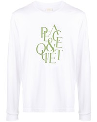 T-shirt manica lunga stampata bianca di Museum of Peace & Quiet