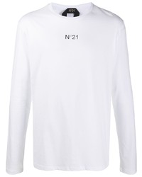 T-shirt manica lunga stampata bianca di N°21