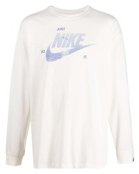 T-shirt manica lunga stampata bianca di Nike