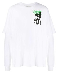 T-shirt manica lunga stampata bianca di Off-White