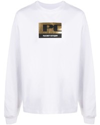 T-shirt manica lunga stampata bianca di PACCBET