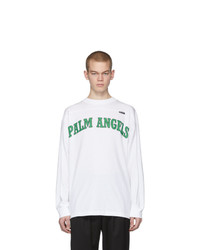 T-shirt manica lunga stampata bianca di Palm Angels
