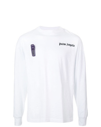 T-shirt manica lunga stampata bianca di Palm Angels
