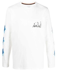 T-shirt manica lunga stampata bianca di Paul Smith