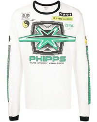 T-shirt manica lunga stampata bianca di Phipps