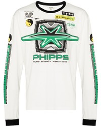 T-shirt manica lunga stampata bianca di Phipps