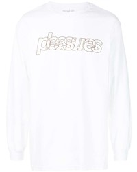 T-shirt manica lunga stampata bianca di Pleasures
