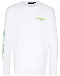 T-shirt manica lunga stampata bianca di Polo Ralph Lauren