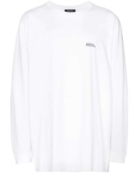 T-shirt manica lunga stampata bianca di Portvel