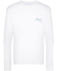 T-shirt manica lunga stampata bianca di Reception