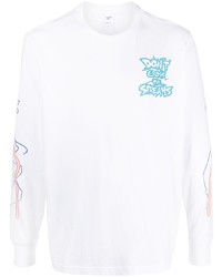 T-shirt manica lunga stampata bianca di Reebok