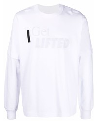 T-shirt manica lunga stampata bianca di Sacai