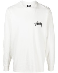 T-shirt manica lunga stampata bianca di Stussy
