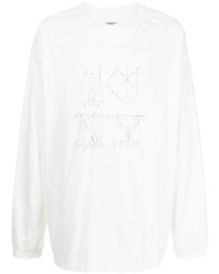 T-shirt manica lunga stampata bianca di Takahiromiyashita The Soloist
