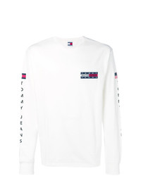 T-shirt manica lunga stampata bianca di Tommy Jeans