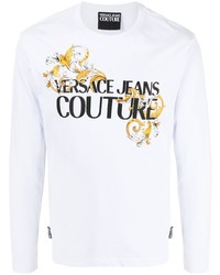 T-shirt manica lunga stampata bianca di VERSACE JEANS COUTURE