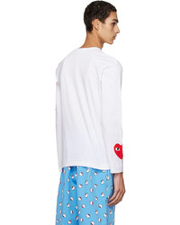 T-shirt manica lunga stampata bianca di Comme Des Garcons Play
