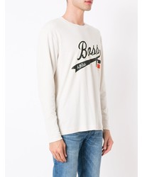 T-shirt manica lunga stampata bianca di BOSS