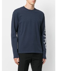 T-shirt manica lunga stampata blu scuro e bianca di Kenzo