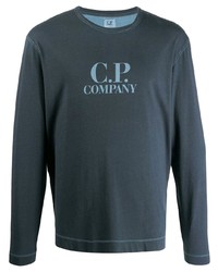 T-shirt manica lunga stampata blu scuro di CP Company