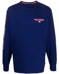 T-shirt manica lunga stampata blu scuro di POLO RALPH LAUREN SPORT