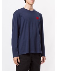 T-shirt manica lunga stampata blu scuro di CK Calvin Klein