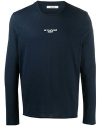 T-shirt manica lunga stampata blu scuro di Zadig & Voltaire