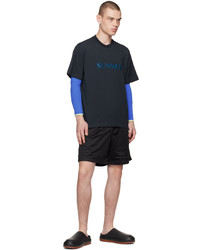 T-shirt manica lunga stampata blu di Sunnei