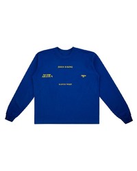 T-shirt manica lunga stampata blu di Kanye West