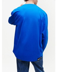 T-shirt manica lunga stampata blu di KARL LAGERFELD JEANS