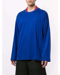 T-shirt manica lunga stampata blu di Wooyoungmi