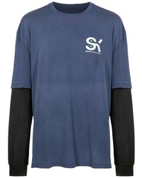 T-shirt manica lunga stampata blu di OSKLEN