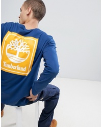 T-shirt manica lunga stampata blu di Timberland