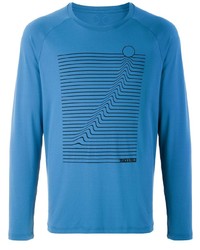 T-shirt manica lunga stampata blu di Track & Field