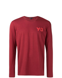 T-shirt manica lunga stampata bordeaux di Y-3