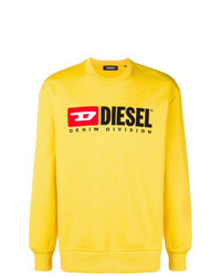 T-shirt manica lunga stampata gialla di Diesel