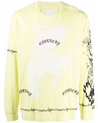 T-shirt manica lunga stampata gialla di Givenchy
