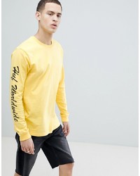 T-shirt manica lunga stampata gialla di HUF