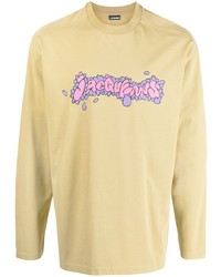 T-shirt manica lunga stampata gialla di Jacquemus