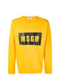T-shirt manica lunga stampata gialla di MSGM