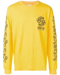 T-shirt manica lunga stampata gialla di Sss World Corp