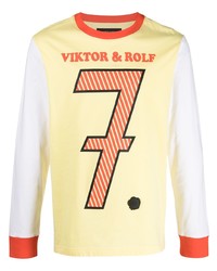 T-shirt manica lunga stampata gialla di Viktor & Rolf