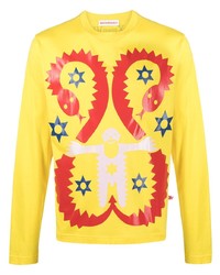 T-shirt manica lunga stampata gialla di Walter Van Beirendonck Pre-Owned