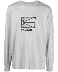 T-shirt manica lunga stampata grigia di PACCBET
