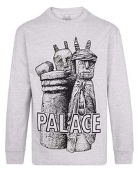 T-shirt manica lunga stampata grigia di Palace
