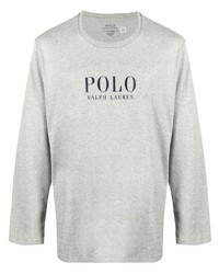 T-shirt manica lunga stampata grigia di Polo Ralph Lauren